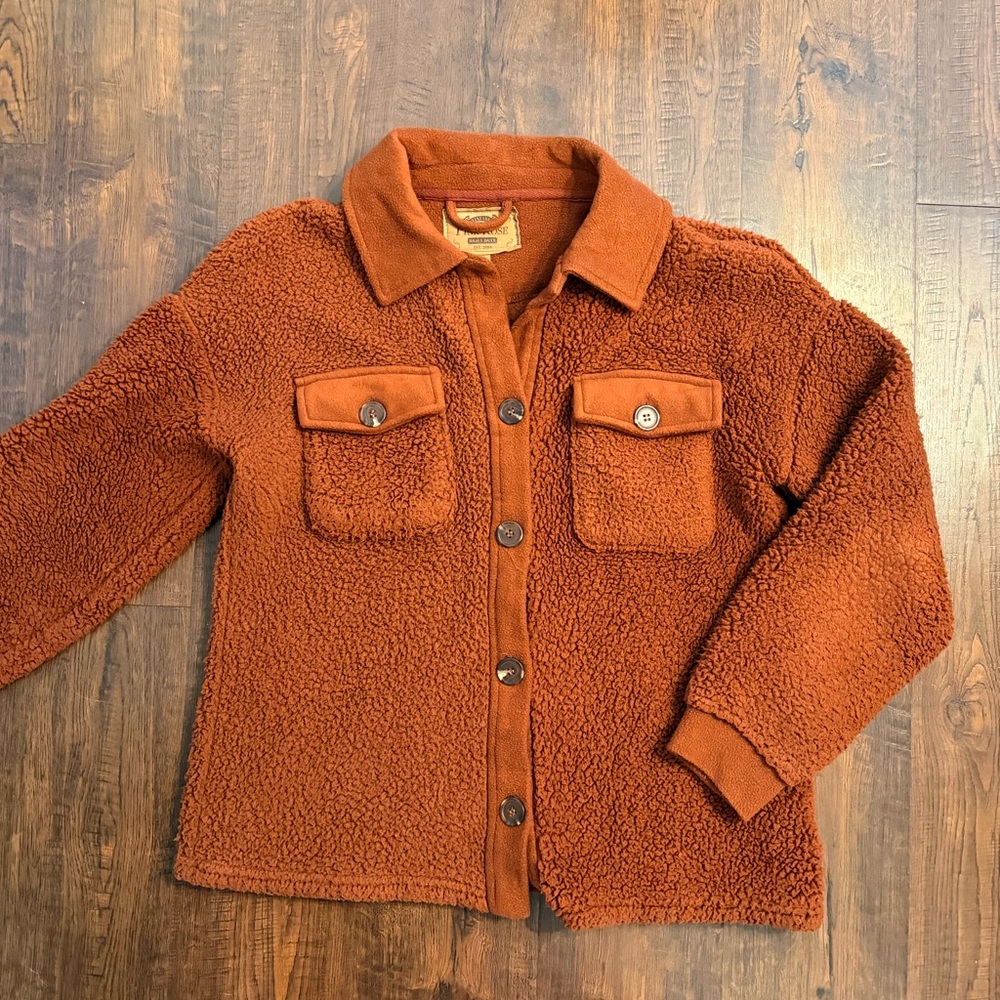 Burnt Orange Fleece Shacket